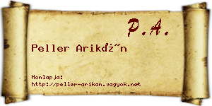 Peller Arikán névjegykártya